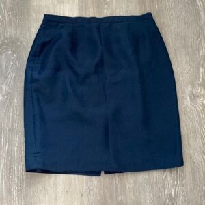 Josephine Chaus Navy Blue Silk Skirt